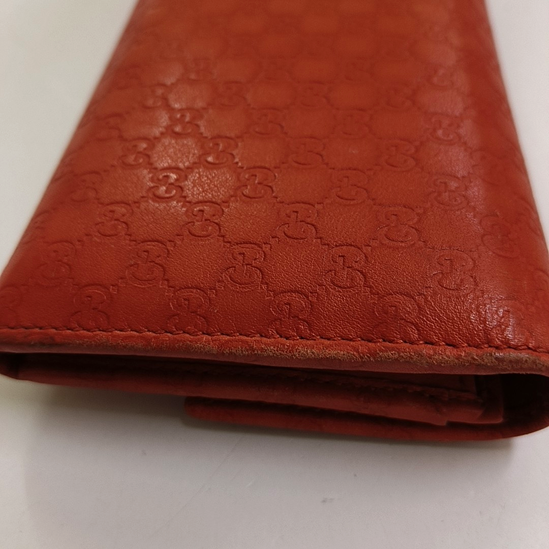 GUCCI Microguccissima Orange leather old-favorite wallet Golden hardware-(SKU)-958770113