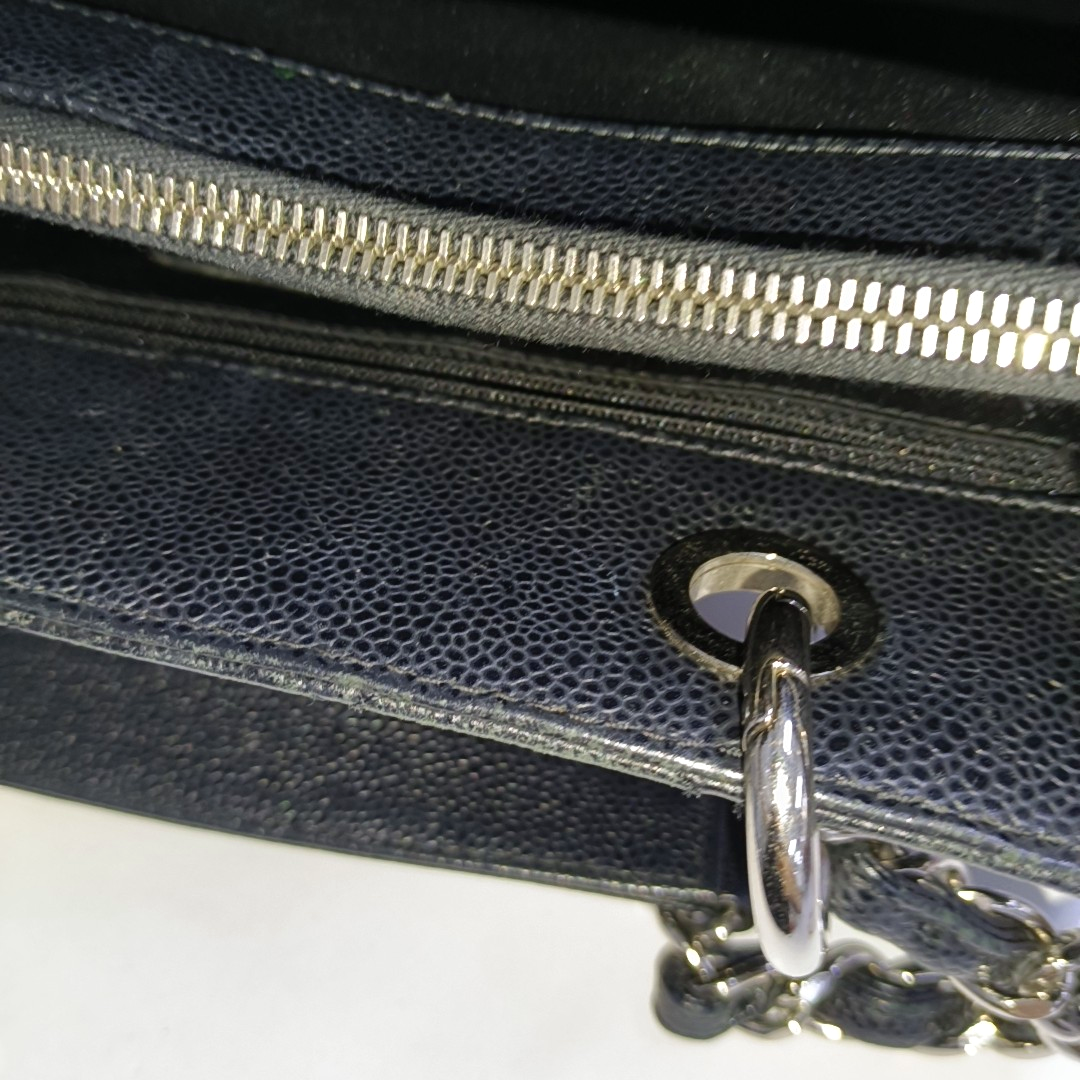 CHANEL CHANEL GST Large Black Calfskin Quilted Crossbody Shoulder Bag with Silver Hardware, 16K-(SKU)-961066652