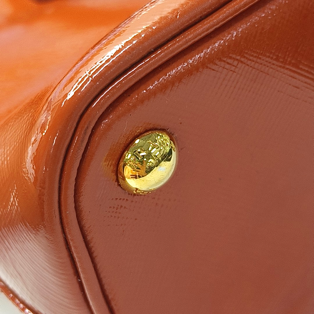 PRADA Promenade Orange Red Cowhide Logo Cross Grain Single Shoulder Crossbody Bag Golden hardware Removable shoulder strap-(SKU)-957813224