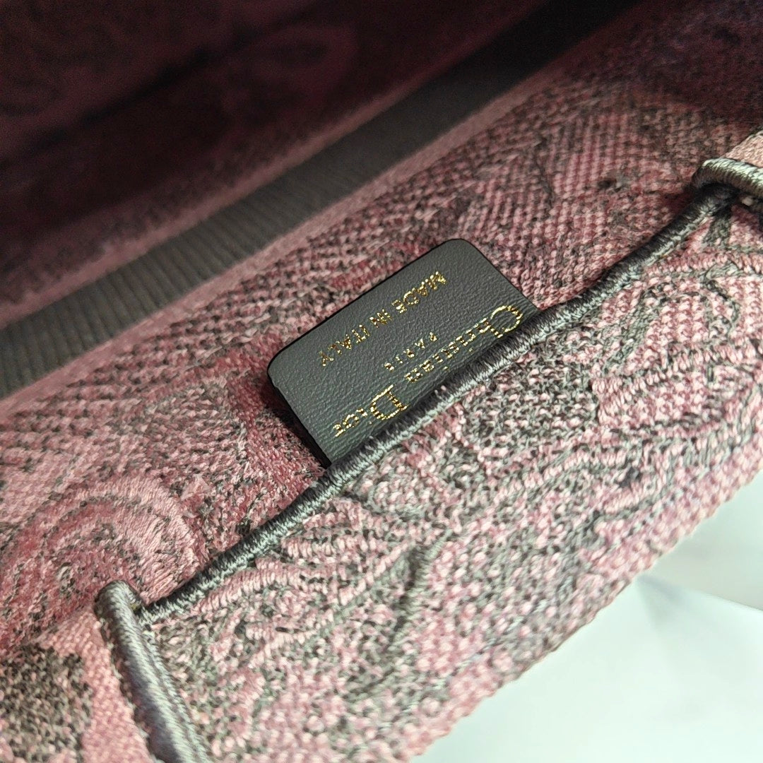 DIOR Book Tote Small Multicolor Canvas Embroidered Handbag-(SKU)-969561946