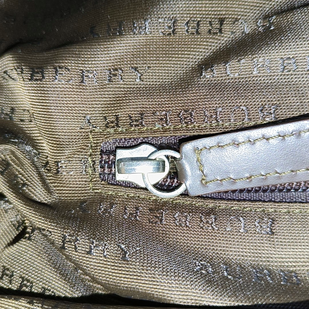 BURBERRY Dark brown coated canvas printed handbag Silver Hardware-(SKU)-14497156