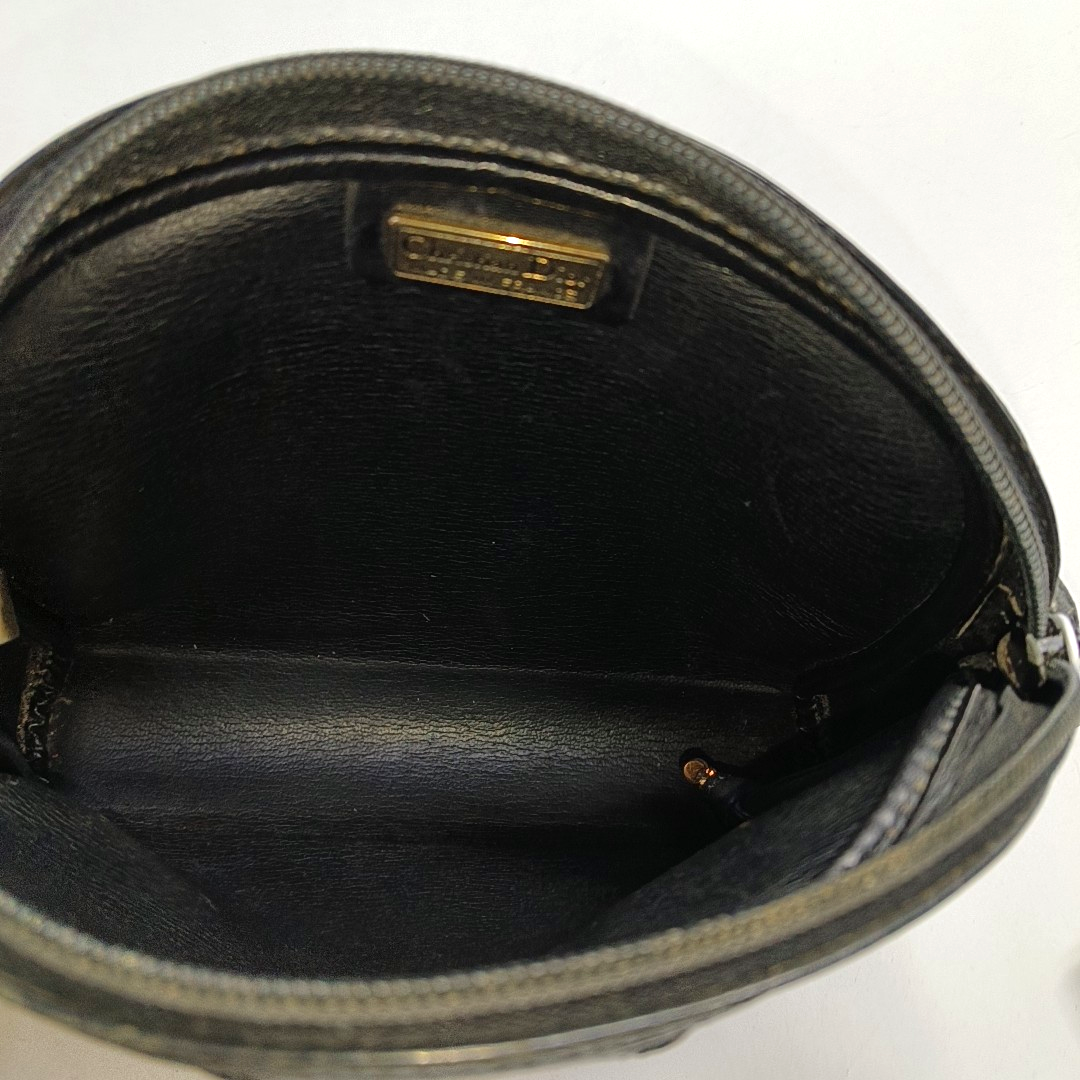 DIOR Black Coated Canvas Crossbody Bag Single Shoulder Bag Silver Hardware-(SKU)-945838220