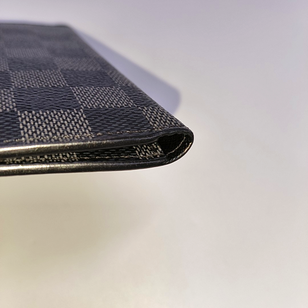 LOUIS VUITTON ALEXANDRE Gray Coated Canvas Chessboard Plaid Wallet Silver Hardware-(SKU)-953933077