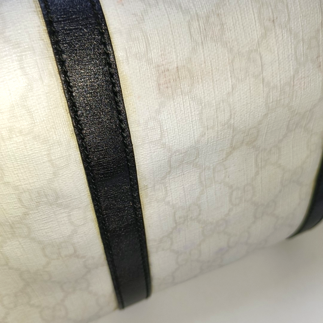 GUCCI Joy White Coated Canvas Monogram Handbag Golden hardware-(SKU)-942429656