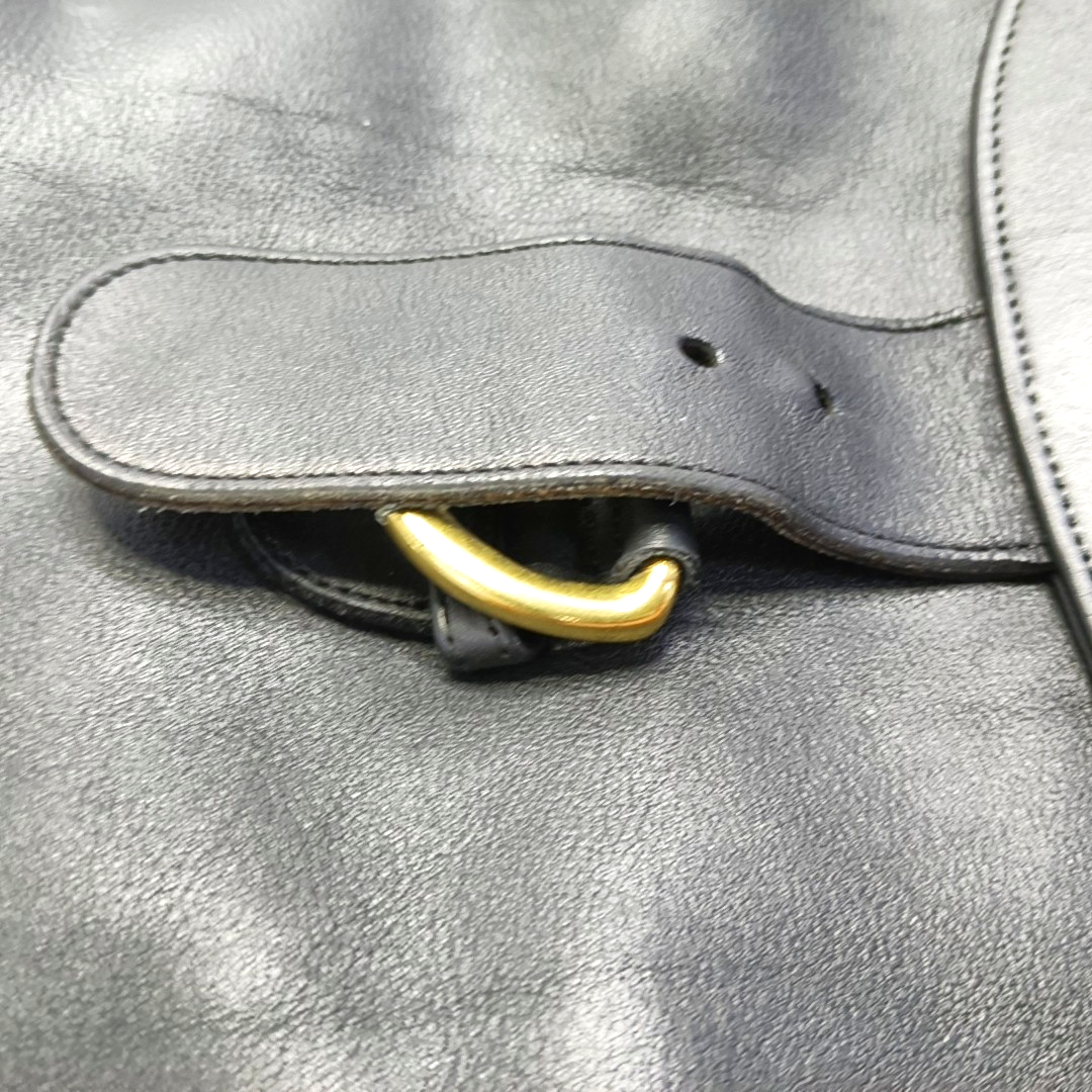 COACH Black Leather Backpack Tote Bag Golden hardware-(SKU)-930797685