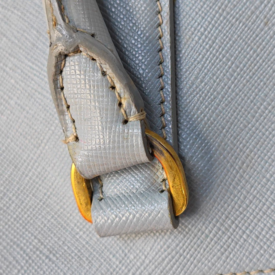 PRADA Galleria Extra Large Light Blue Cowhide Single Shoulder Bag Handbag Golden hardware-(SKU)-948949489