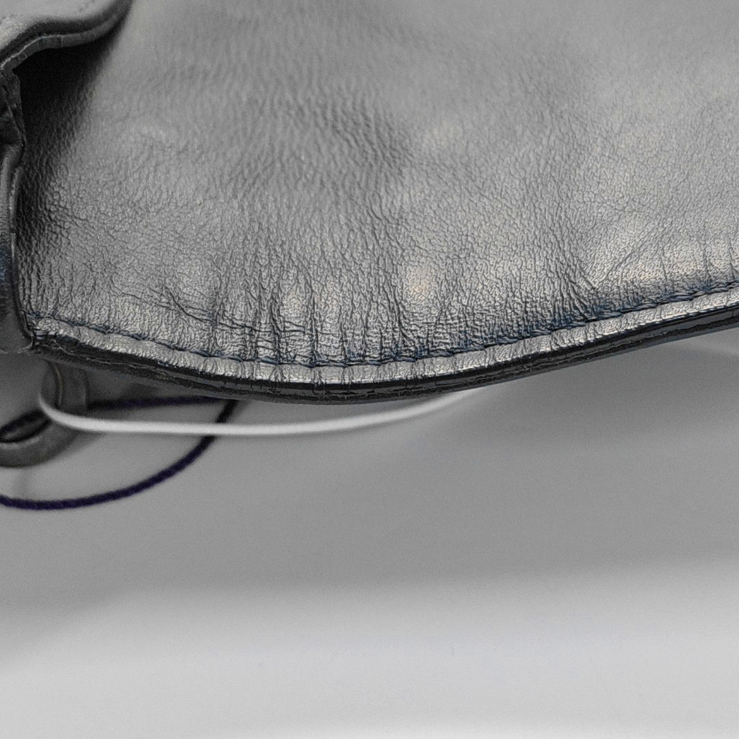 BOTTEGA VENETA Navy Blue Cowhide Leather Woven Handbag Ruthenium color hardware-(SKU)-959306334