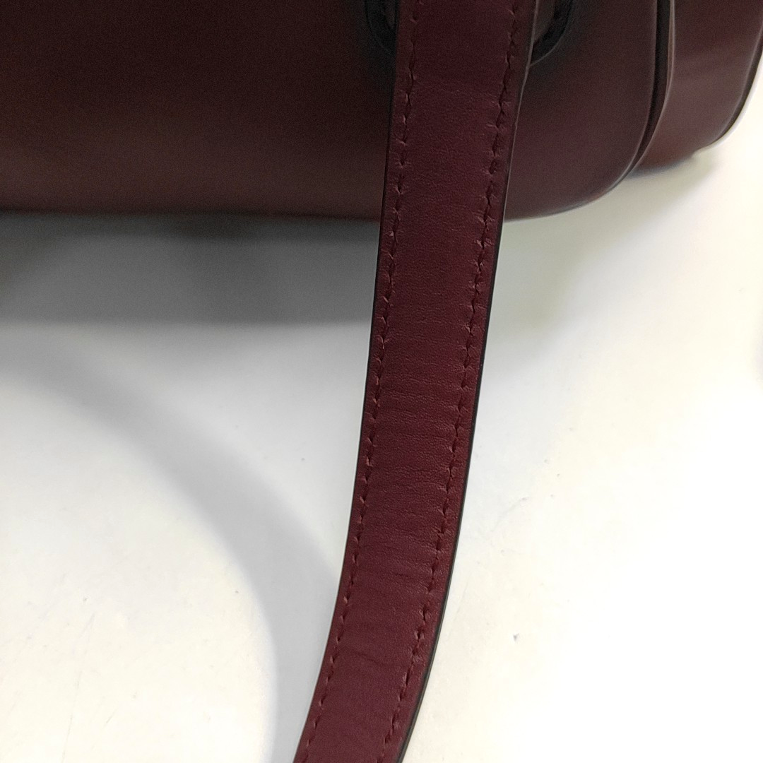 MICHAEL KORS Burgundy Leather Handbag Silver Hardware-(SKU)-937439090
