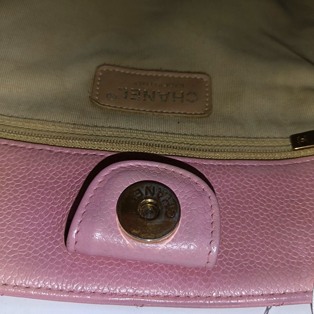 CHANEL CHANEL PST Pink Calfskin Quilted Handbag Gold Hardware 8 Clasp-(SKU)-964725019