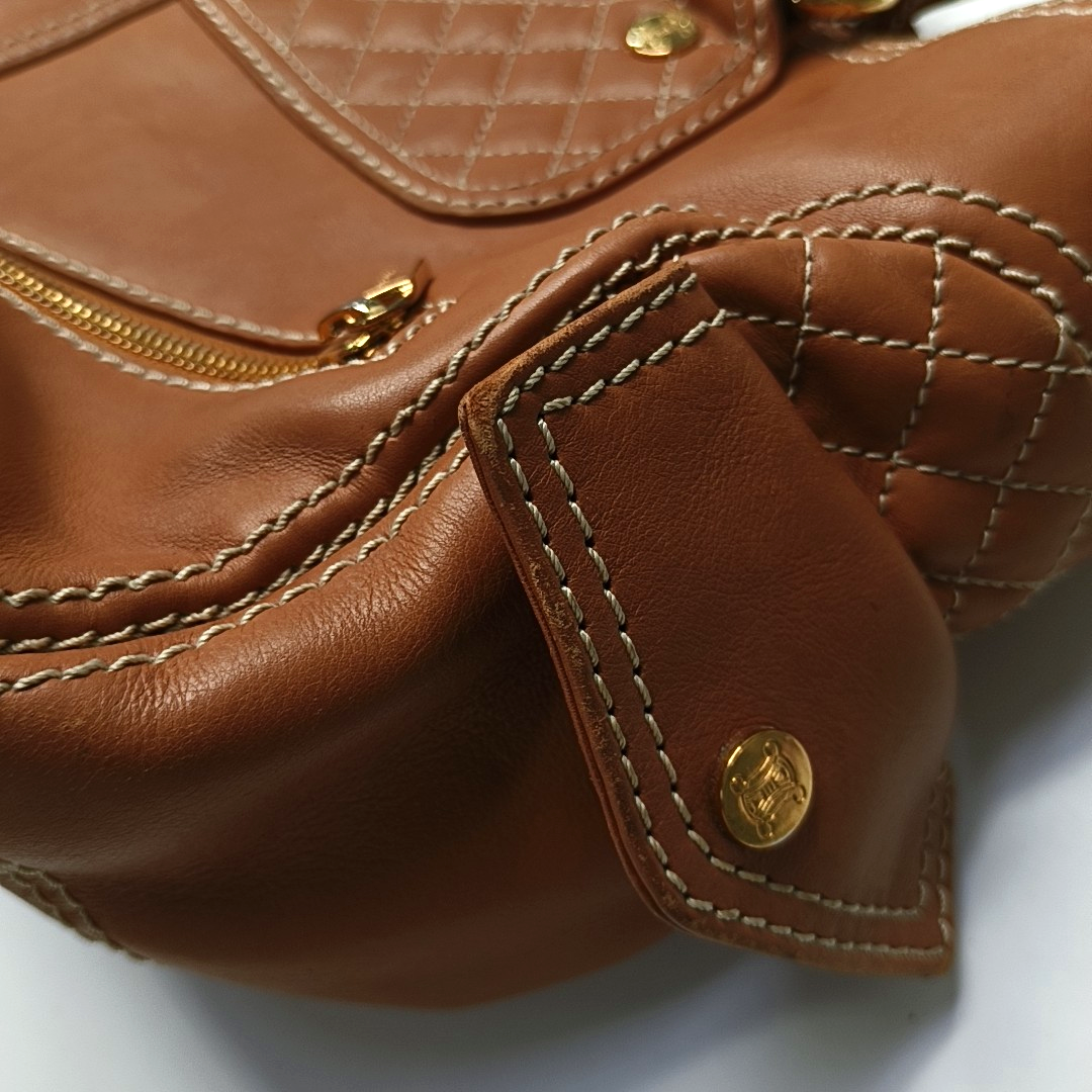 CELINE BOOGIE Medium size Brown Cowhide Handbag Golden hardware-(SKU)-947525770