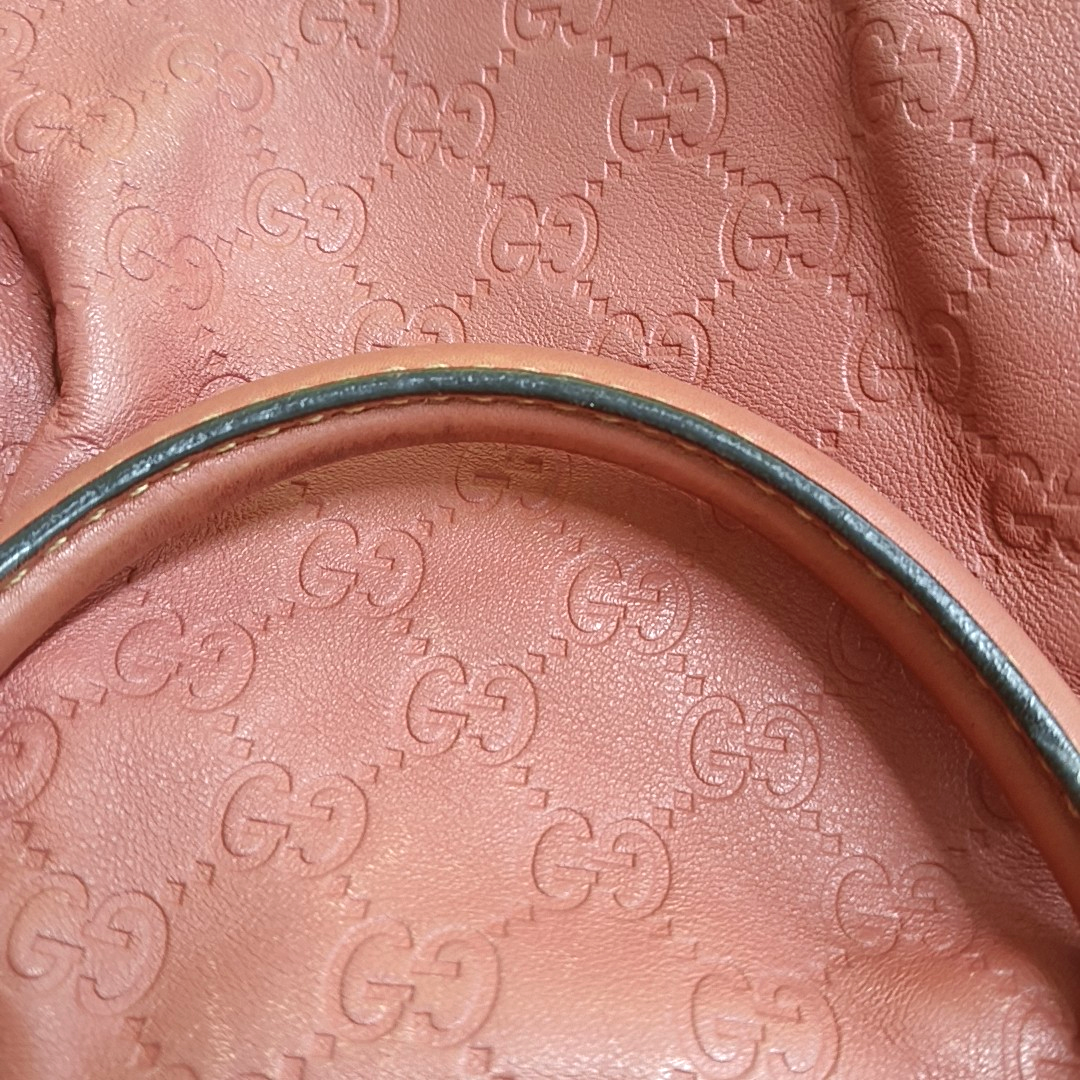 GUCCI Sukey Beige Cowhide Old Flower Embossed Handbag Single Shoulder Bag Golden hardware-(SKU)-946198626
