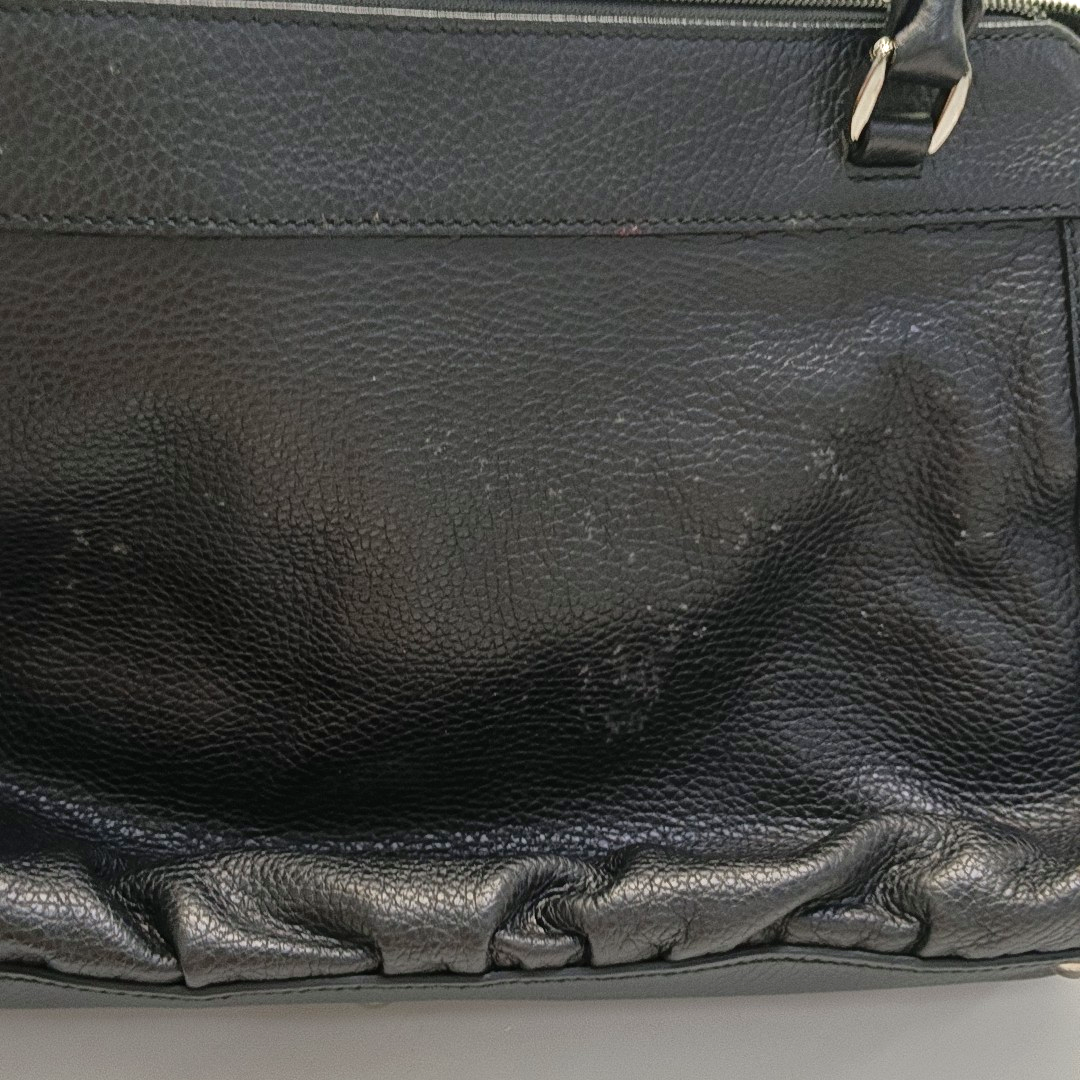 GUCCI D Gold Black Leather Single Shoulder Bag Silver Hardware-(SKU)-957921369