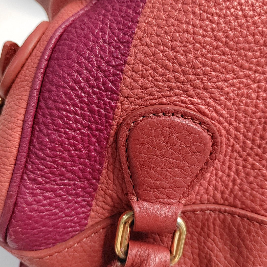 BURBERRY Orange Cowhide Single Shoulder Bag Handbag Crossbody Bag Golden hardware-(SKU)-943185246