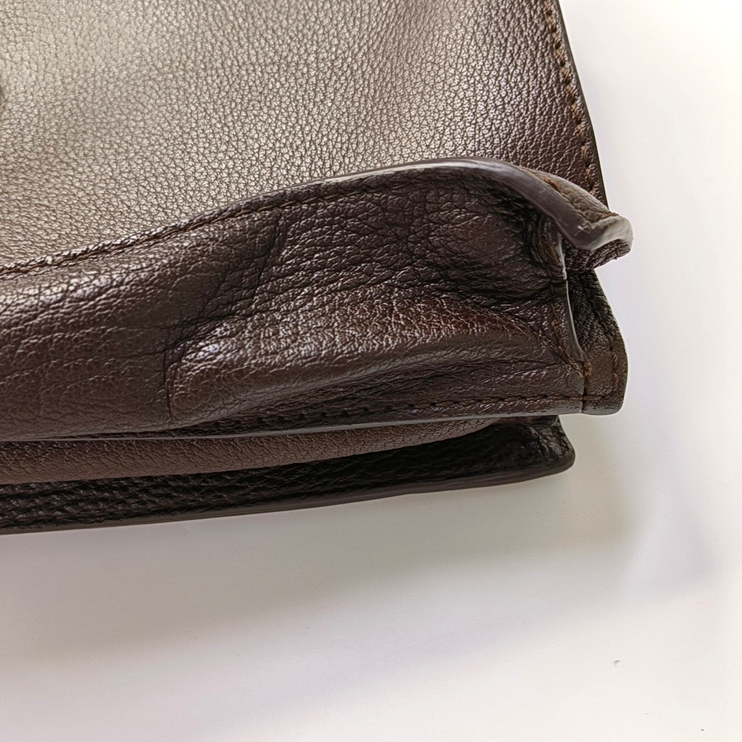 LOEWE Dark Brown Cowhide Handbag Single Shoulder Bag Crossbody Golden hardware-(SKU)-960024016