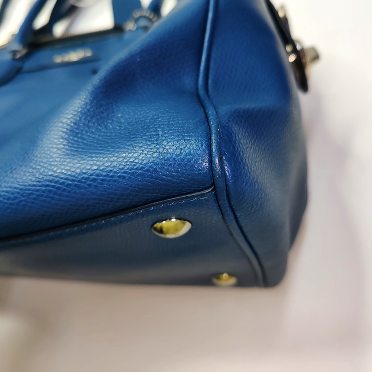 COACH BENNETT Large size Blue cowhide crossbody, handbag, shoulder bag Silver Hardware Removable shoulder strap-(SKU)-935672558