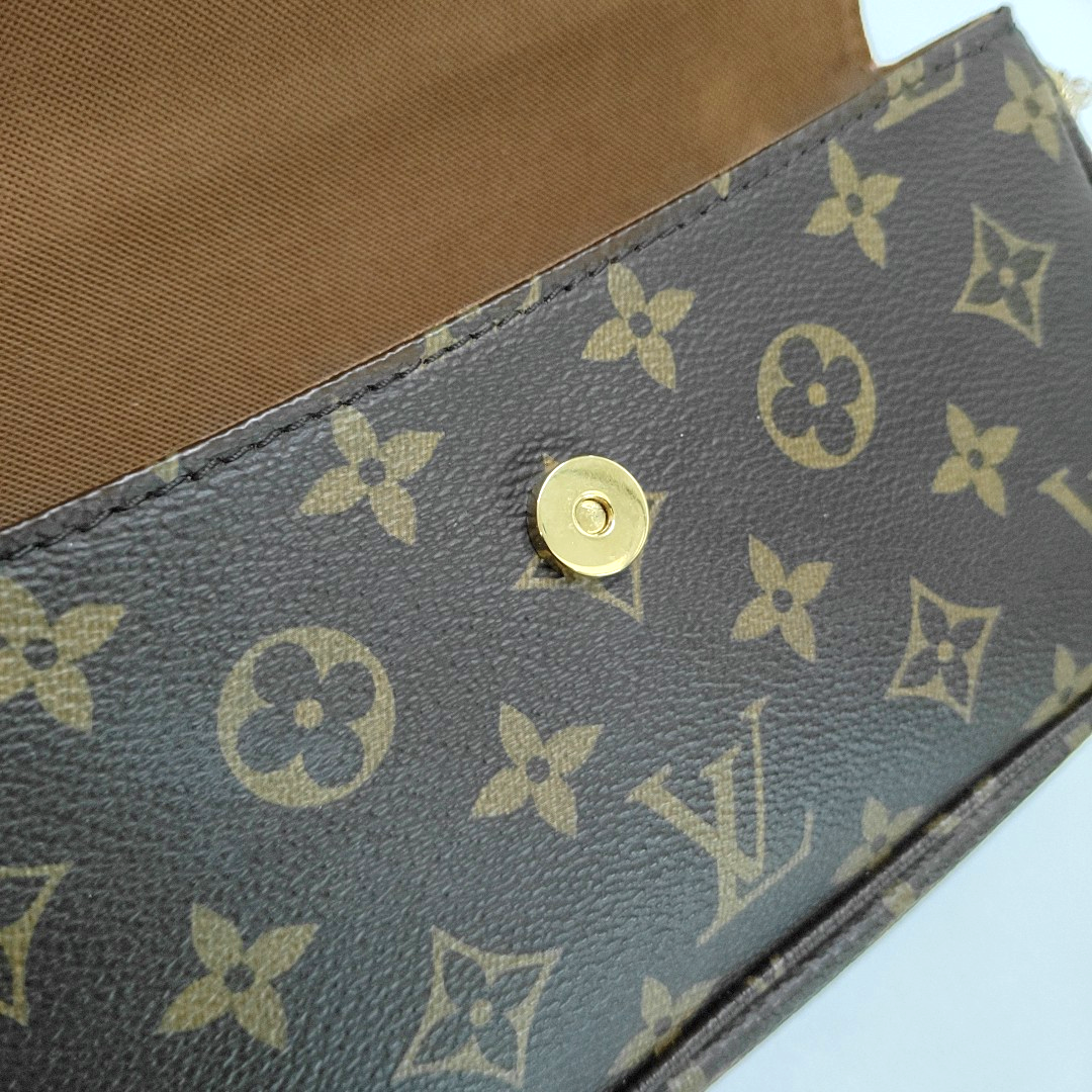 LOUIS VUITTON IVY Brown Coated Canvas Monogram Shoulder Bag Tote Bag Crossbody Bag Gold Hardware 2 Removable Straps-(SKU)-961336162