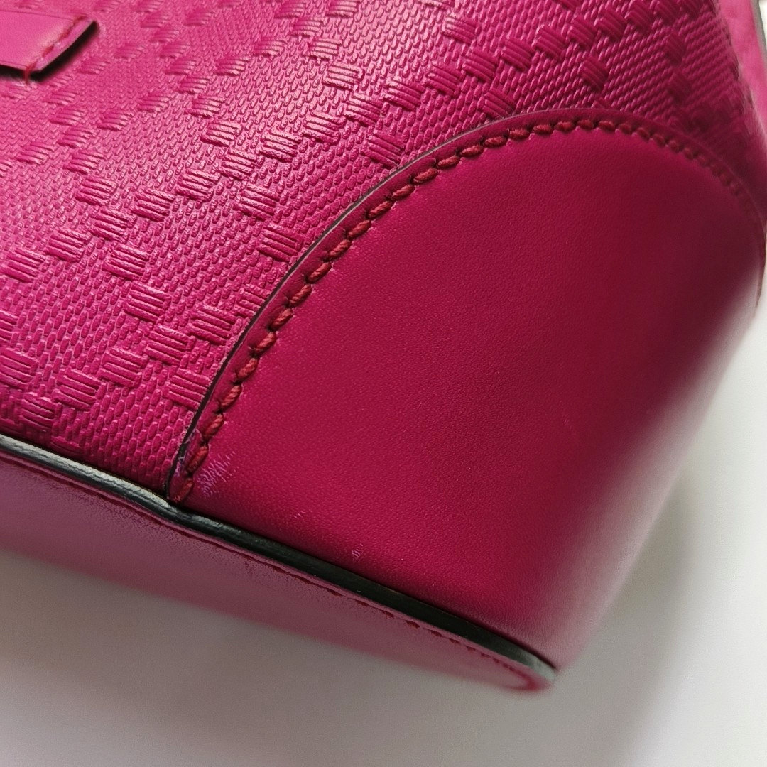 GUCCI Diamante Fuchsia Leather Patchwork Crossbody Shoulder Bag Golden hardware-(SKU)-956229075