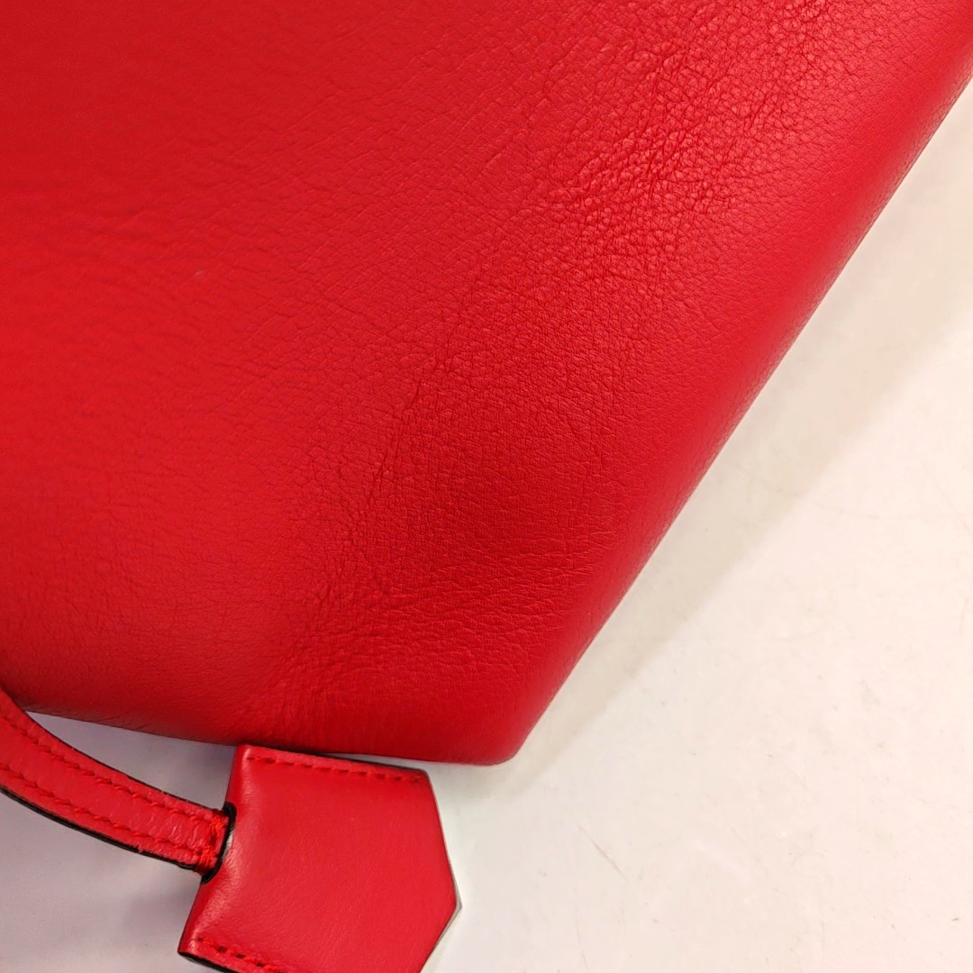 FENDI By The Way Medium size Red Cowhide Single Shoulder Bag Handbag Crossbody Bag Silver Hardware Removable shoulder strap-(SKU)-959153468