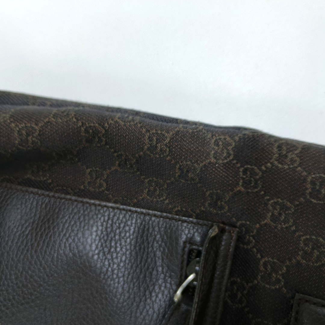 GUCCI Tote bag Brown Canvas Monogrammed Single Shoulder Bag Golden hardware-(SKU)-958908868