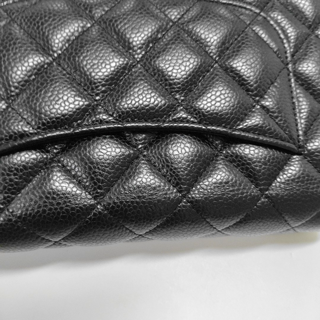 CHANEL WOC Black Caviar Leather Quilted Crossbody Shoulder Bag with Silver Hardware-(SKU)-963482245