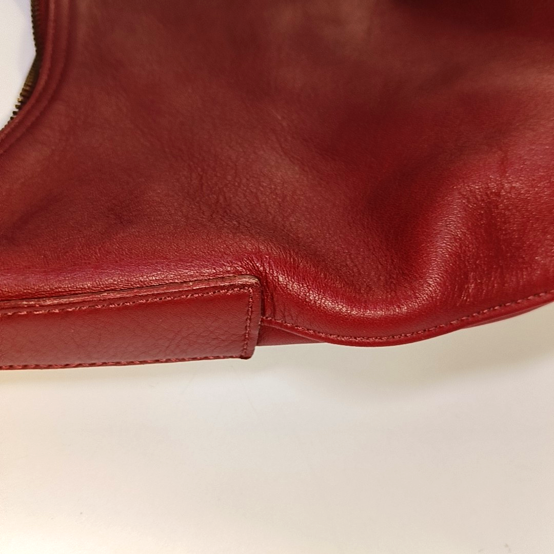 COACH Red Leather Handbag Single Shoulder Bag Golden hardware Removable shoulder strap-(SKU)-934221338