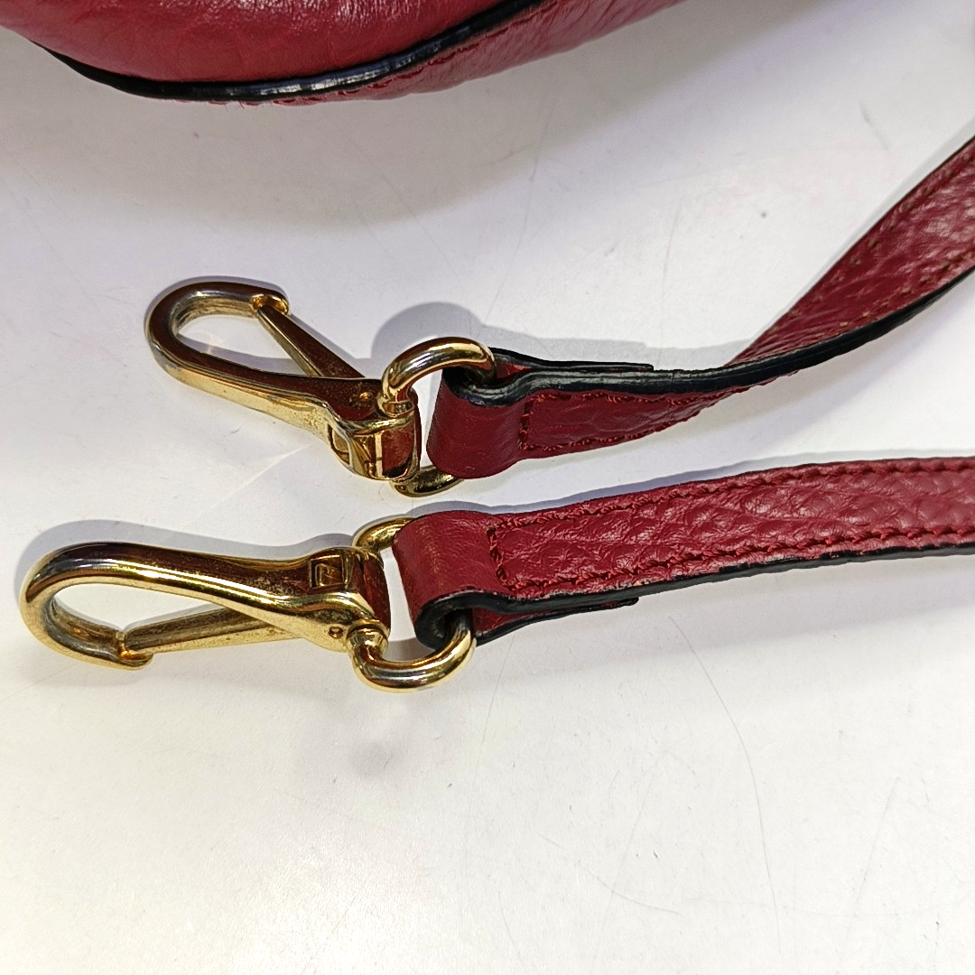 BURBERRY Clifton Medium size Red Cowhide Single Shoulder Bag Handbag Crossbody Bag Golden hardware Removable shoulder strap-(SKU)-954487883