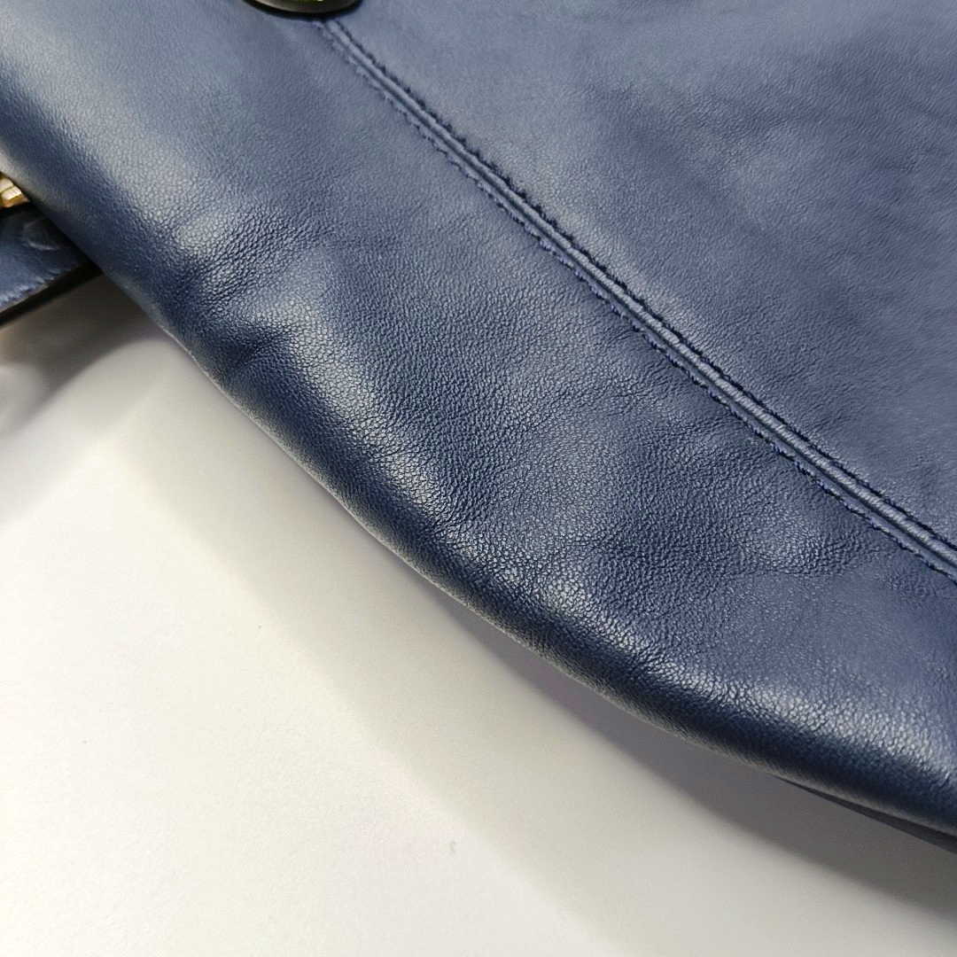 MICHAEL KORS Dark Blue Cowhide Single Shoulder Bag Handbag Golden hardware-(SKU)-928999940