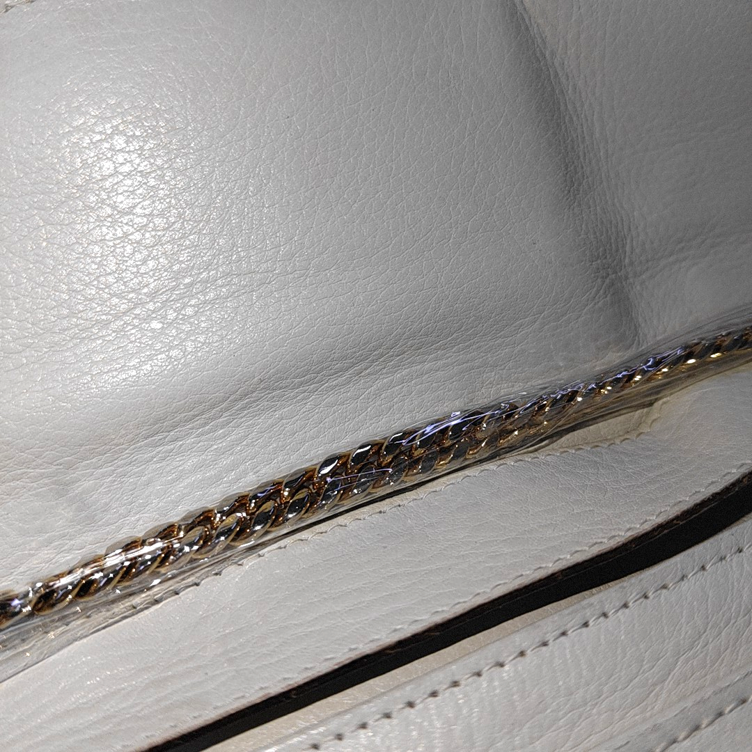 CELINE White Leather Single Shoulder Bag Golden hardware Removable shoulder strap-(SKU)-932491482