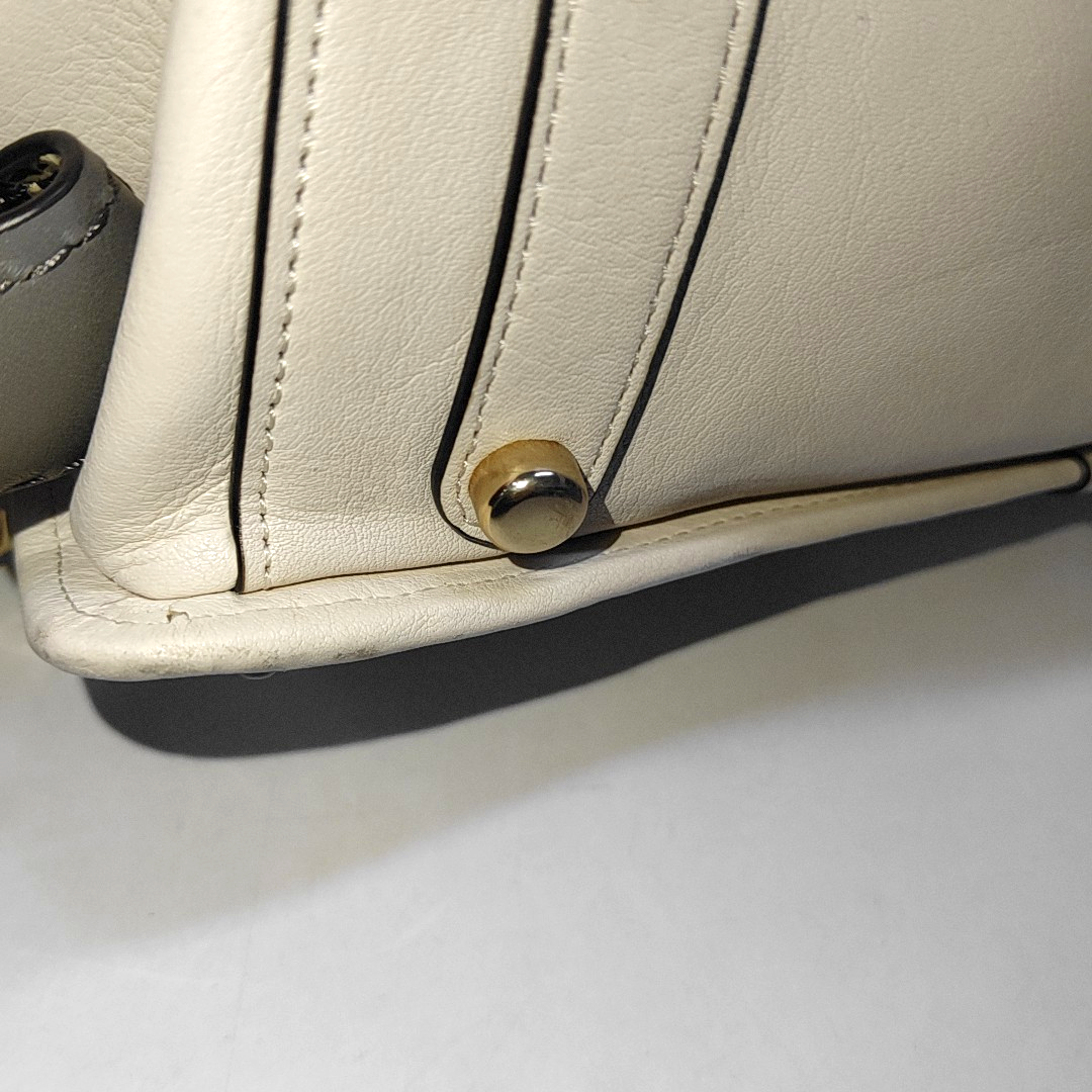COACH DREAMER Beige Leather Single Shoulder Bag Handbag Crossbody Golden hardware Removable shoulder strap-(SKU)-940749659