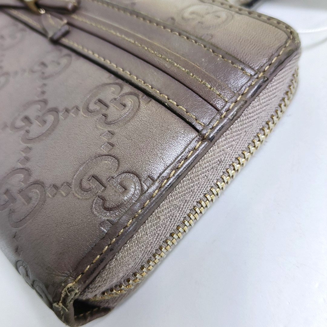 GUCCI Mayfair Purple Cowhide Monogram Embossed Wallet Golden hardware-(SKU)-957633633