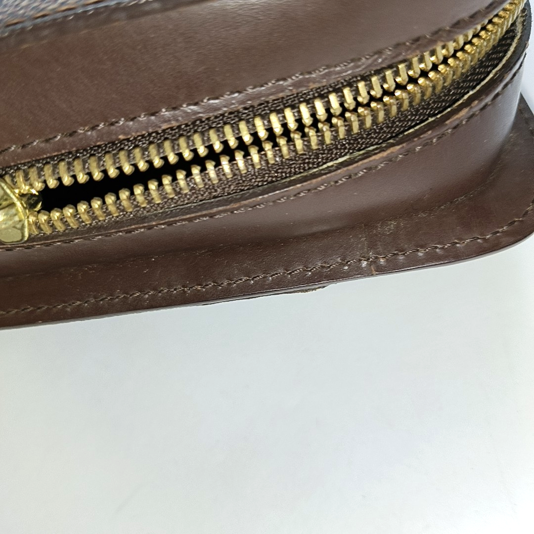 LOUIS VUITTON SAINT LOUIS Brown Coated Canvas Checkered Handbag Golden hardware-(SKU)-955725182
