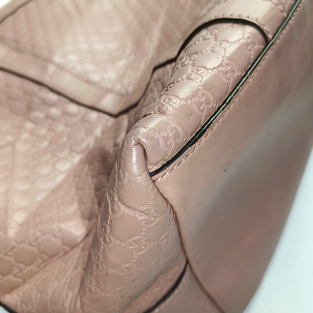 GUCCI Microguccissima Pink Calfskin Monogram Embossed Single Shoulder Tote Bag Crossbody Handbag Golden hardware-(SKU)-952396847