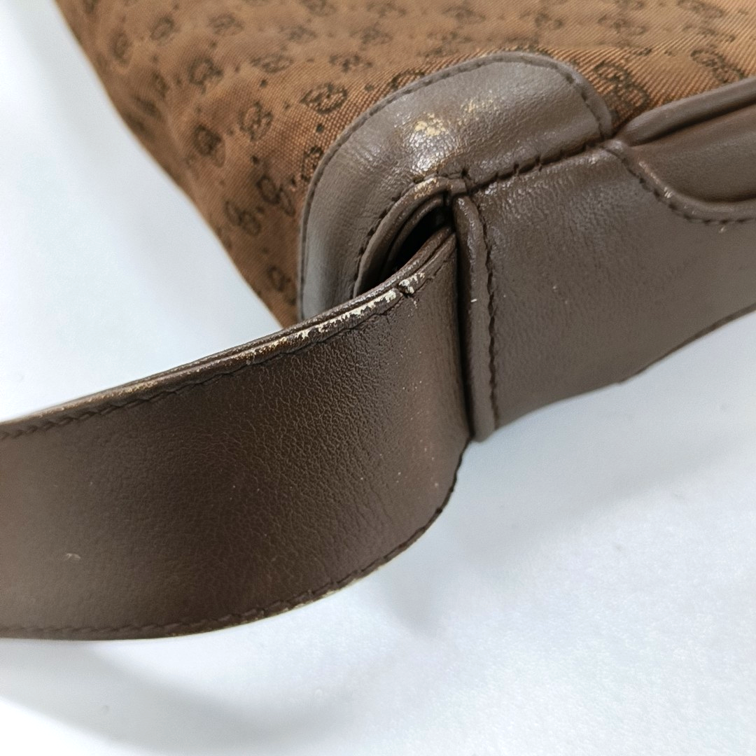 GUCCI GG Messenger Brown Canvas Monogram Shoulder Bag Golden hardware Vintage model-(SKU)-13122359
