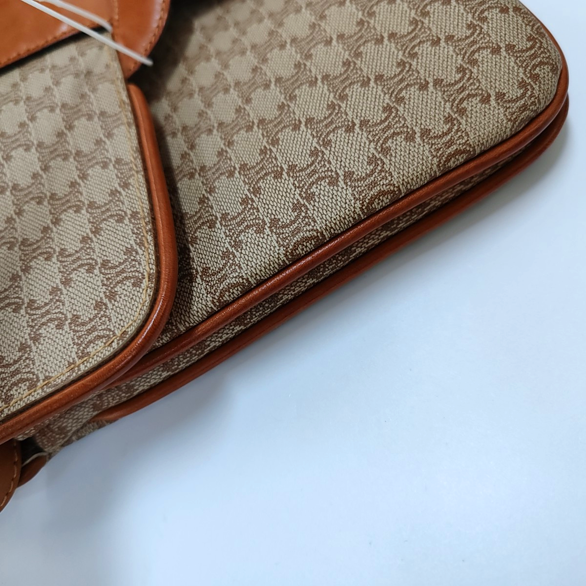 CELINE Brown Coated Canvas Single Shoulder Bag Crossbody Bag Golden hardware Removable shoulder strap-(SKU)-957821065