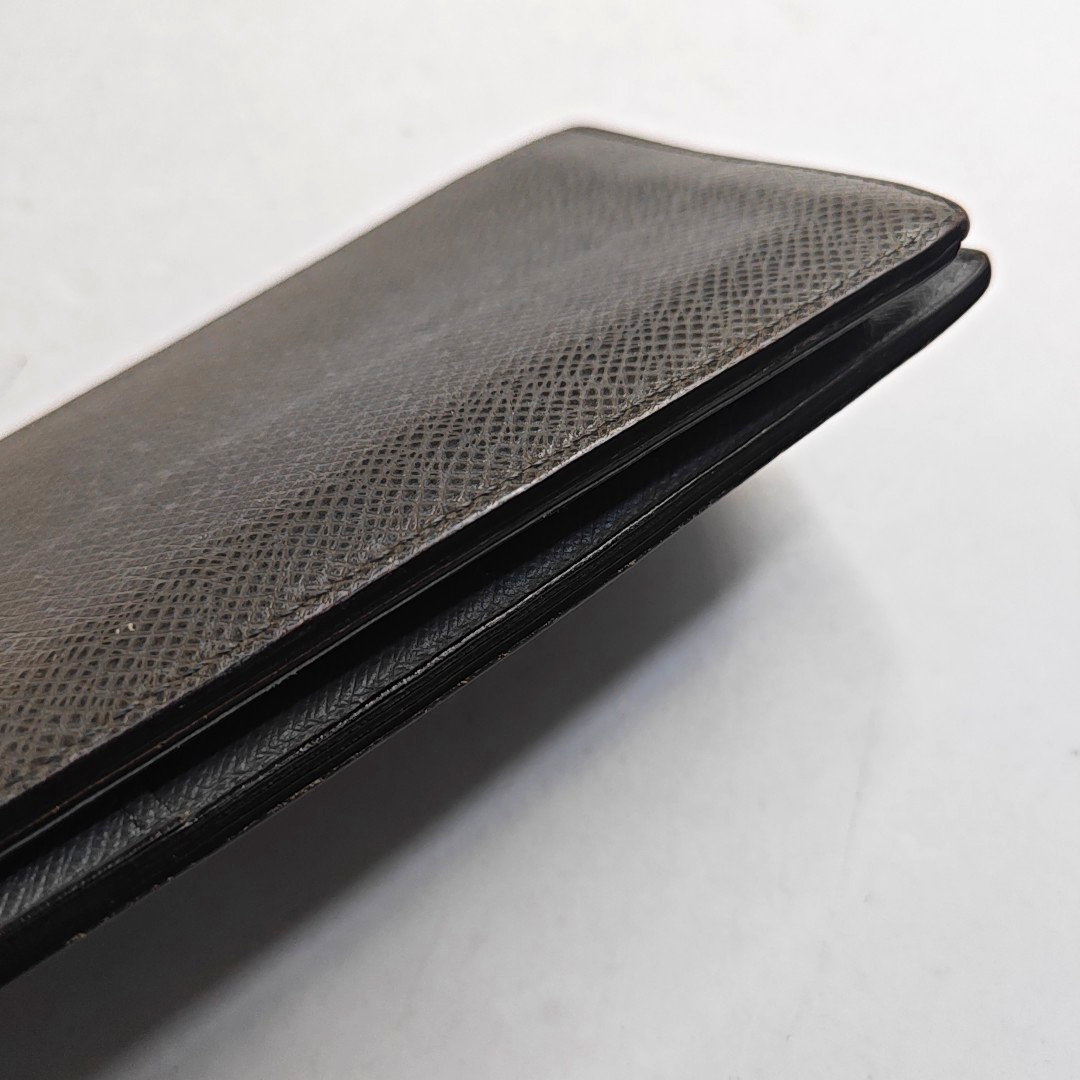 LOUIS VUITTON BRAZZA Gray Cowhide Wallet Silver Hardware-(SKU)-948585985
