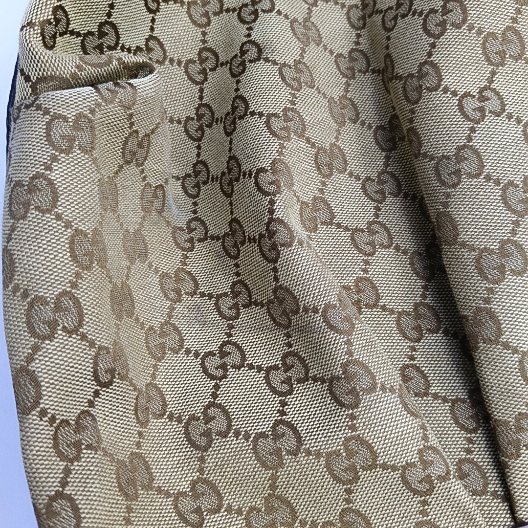 GUCCI Sukey Khaki Canvas Monogram Tote Bag Single Shoulder Bag Golden hardware-(SKU)-951940083