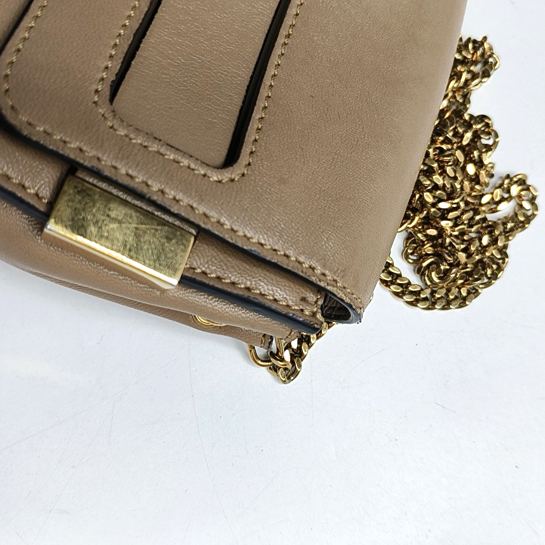 Chloé Elle Brown Leather Crossbody Single Shoulder Bag Golden hardware-(SKU)-957308916