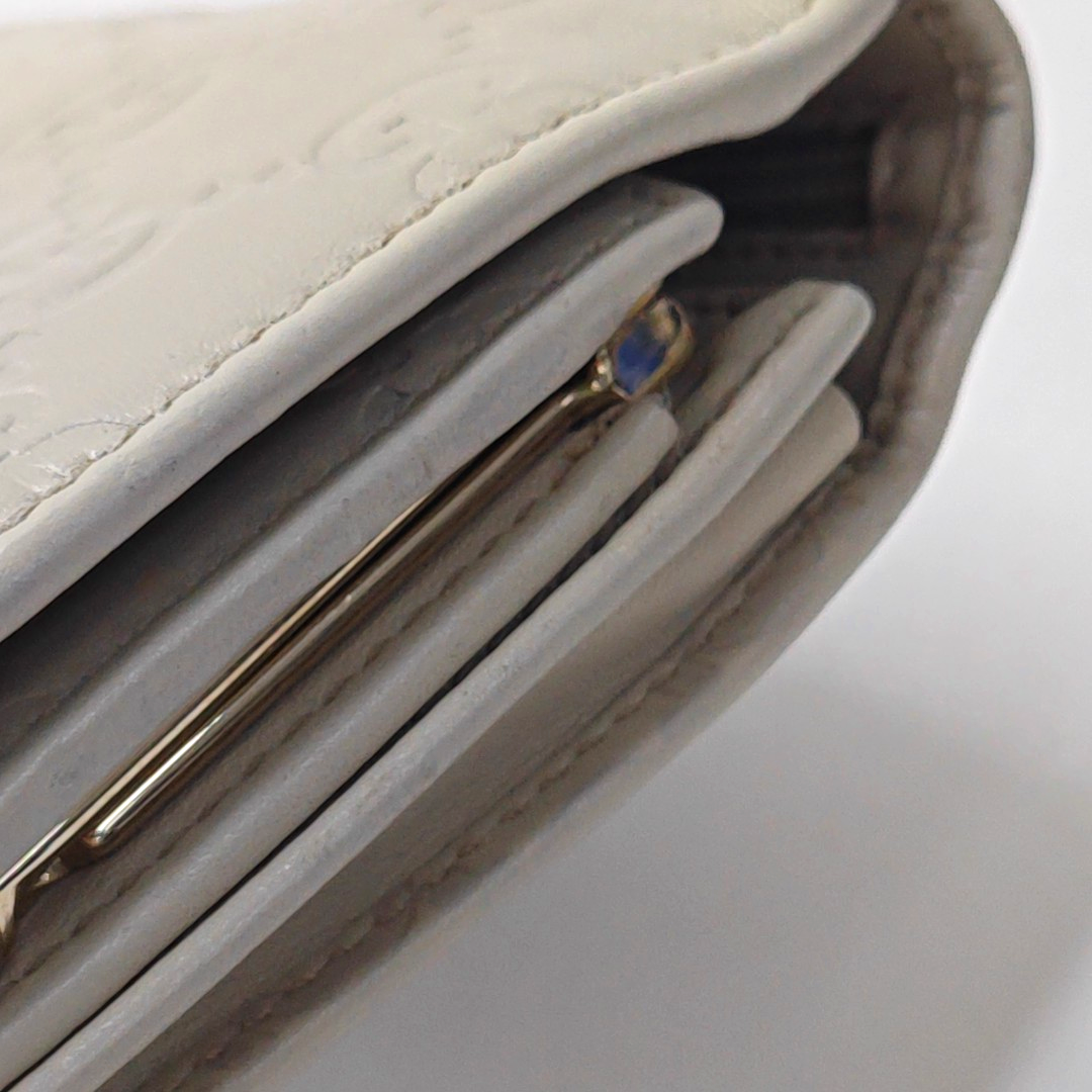 GUCCI White Calfskin Leather Monogrammed Wallet Golden hardware-(SKU)-951320985