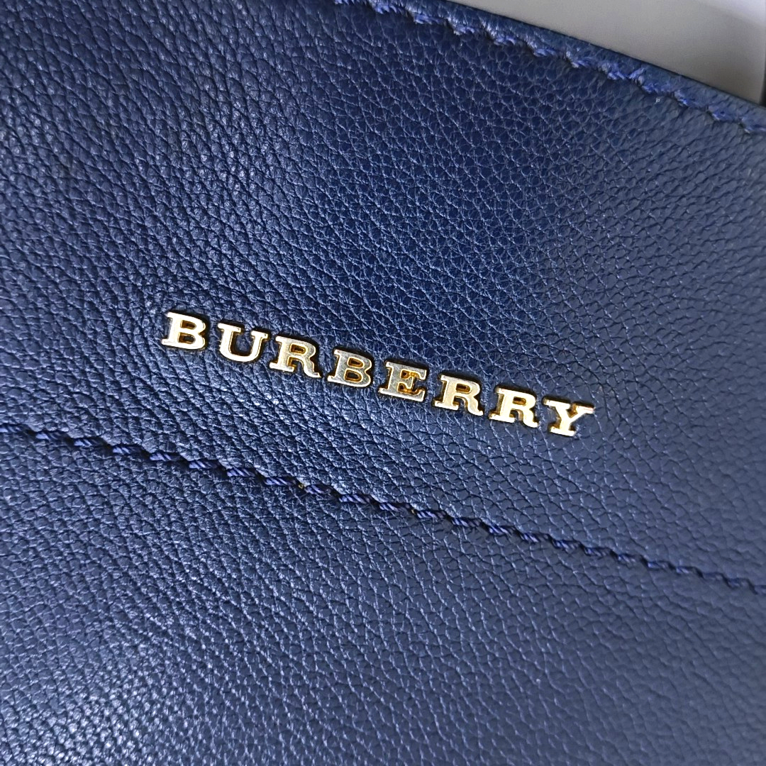 BURBERRY Barnsbury Blue cowhide single shoulder bag Golden hardware Removable shoulder strap-(SKU)-953060003