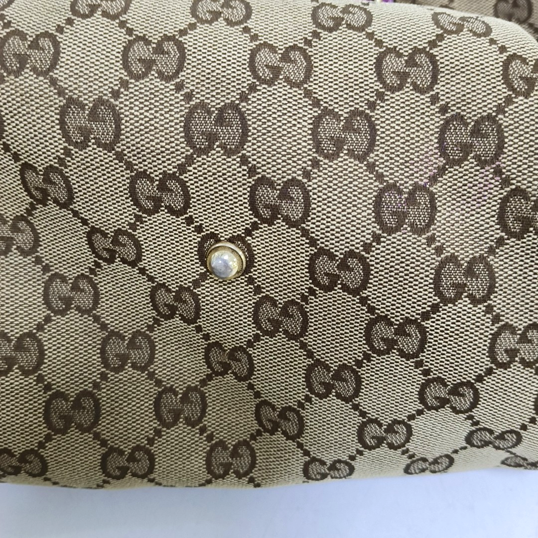 GUCCI Full Moon Brown Canvas Monogram Handbag Single Shoulder Bag Golden hardware-(SKU)-958683691