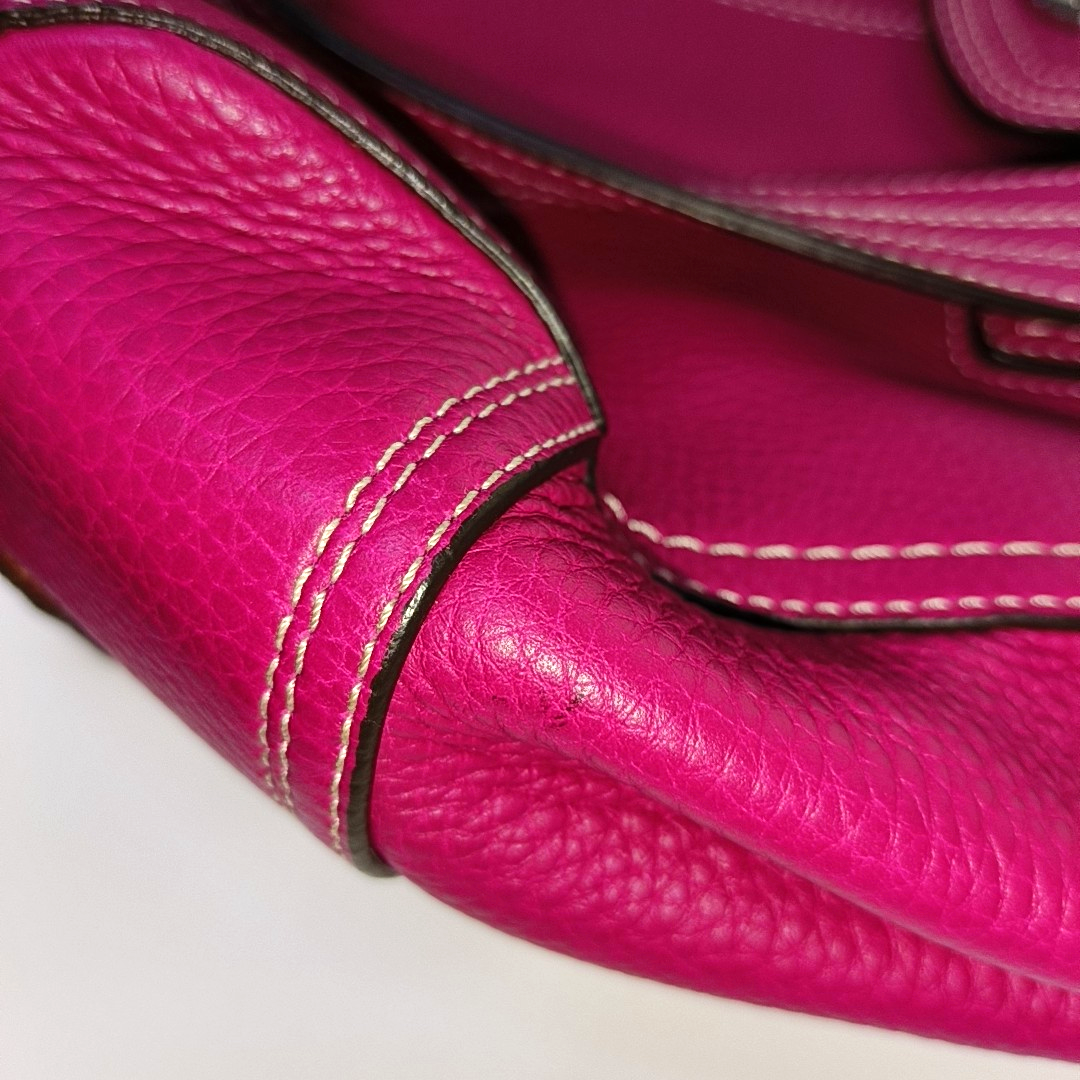 COACH Tote bag Hot Pink Leather Shoulder and Handbag Silver Hardware-(SKU)-933278329