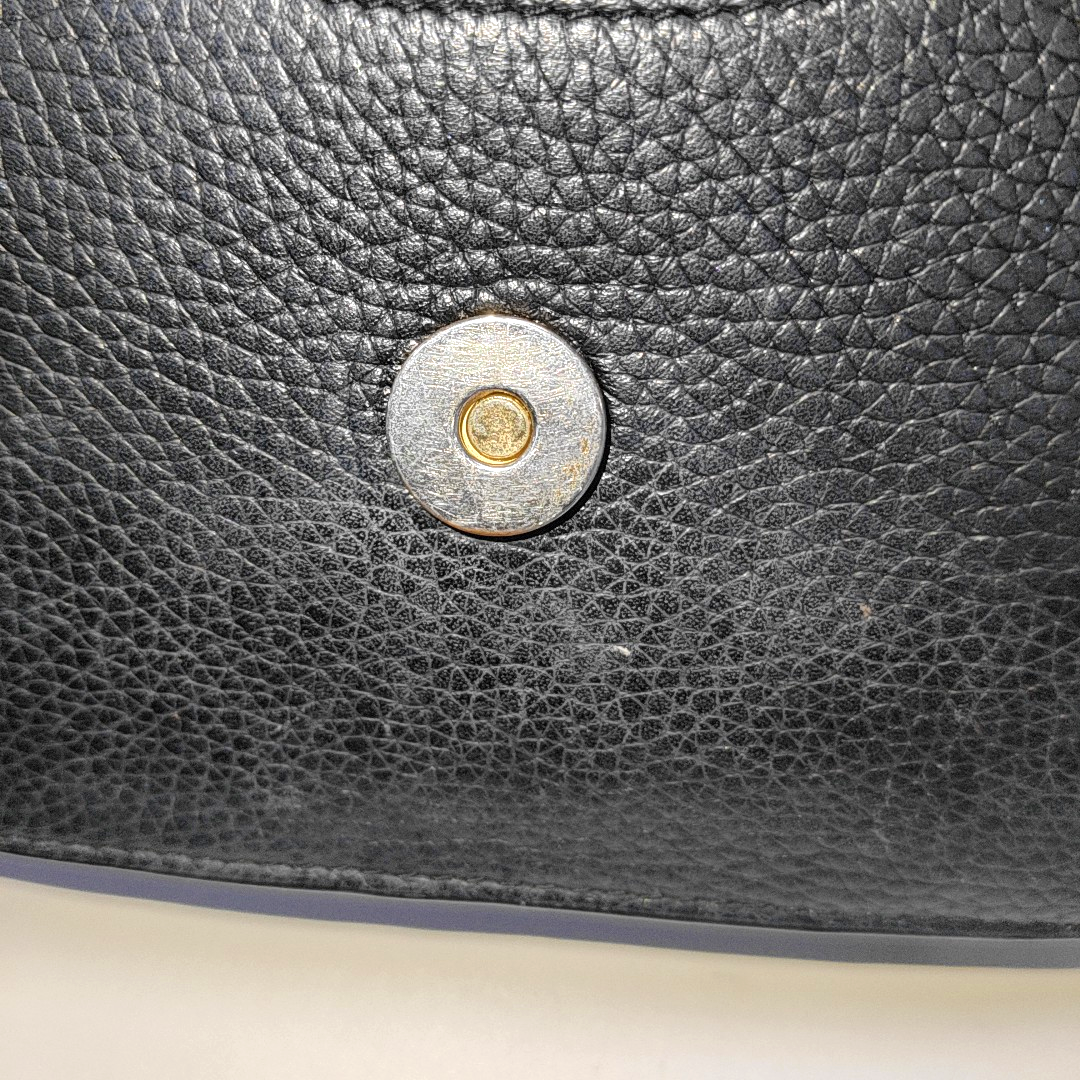 TORY BURCH Britten Black leather crossbody shoulder tote Golden hardware Removable shoulder strap-(SKU)-933116163