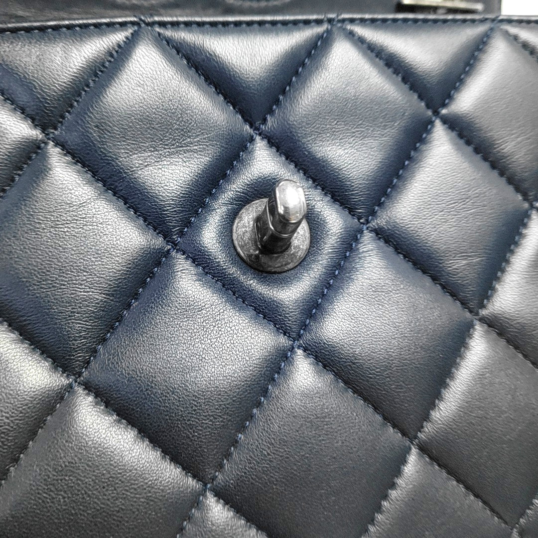 CHANEL TRENDY CC Small Dark Blue Lamb Leather Quilted Single Shoulder Bag Handbag Crossbody Bag Detachable Strap-(SKU)-970291914
