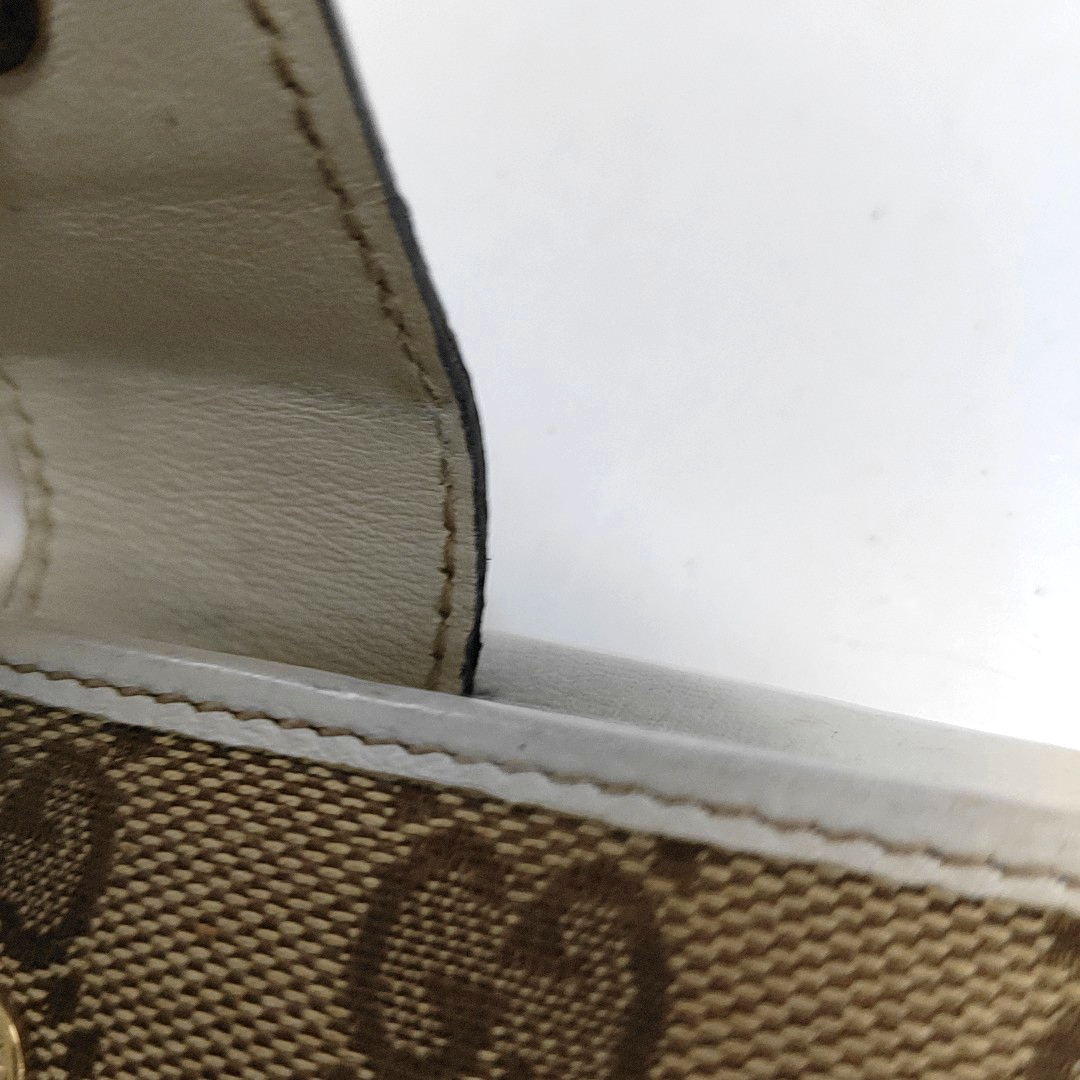 GUCCI Lovely Khaki Canvas Monogrammed Coin Purse Golden hardware-(SKU)-928591685