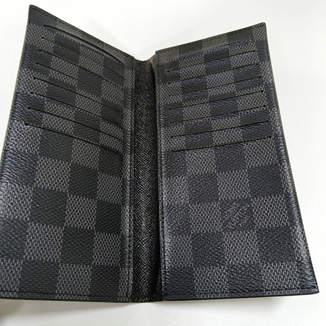 LOUIS VUITTON ALEXANDRE Gray Coated Canvas Chessboard Plaid Wallet Silver Hardware-(SKU)-953933077