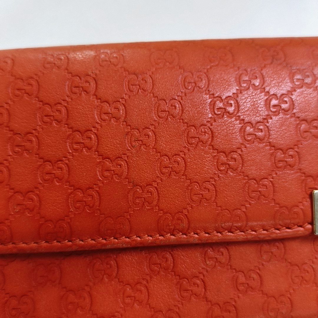 GUCCI Microguccissima Orange leather old-favorite wallet Golden hardware-(SKU)-958770113