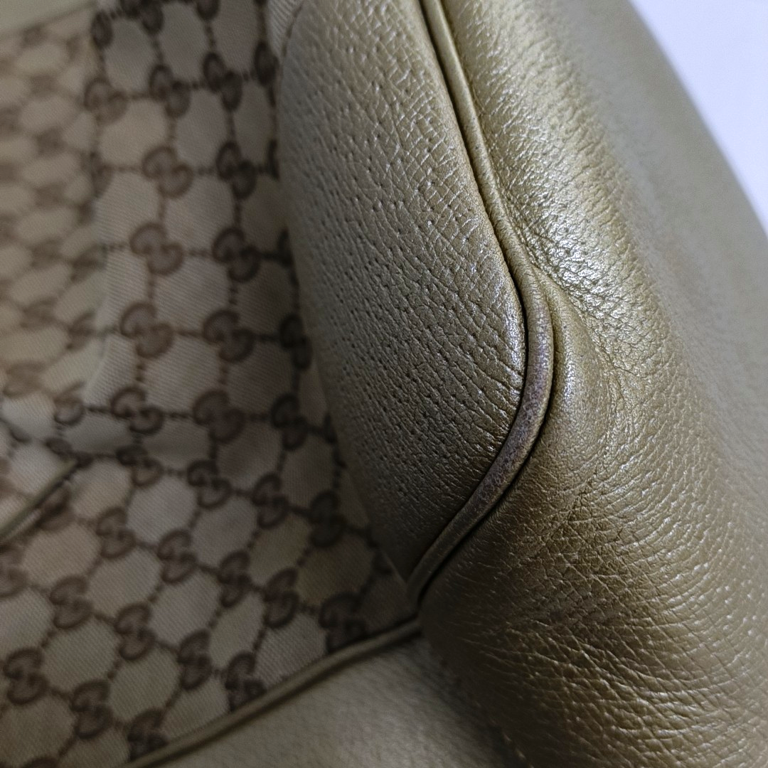 GUCCI Bree Medium size Khaki Canvas Tote Bag Silver Hardware-(SKU)-948482919