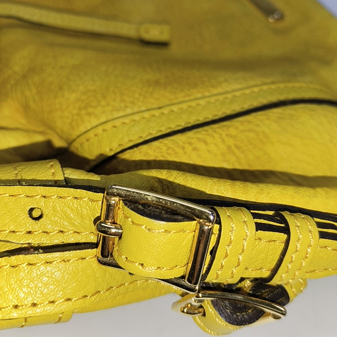 BURBERRY Northfield Yellow Leather Shoulder Bag Tote Golden hardware Removable shoulder strap-(SKU)-14373312