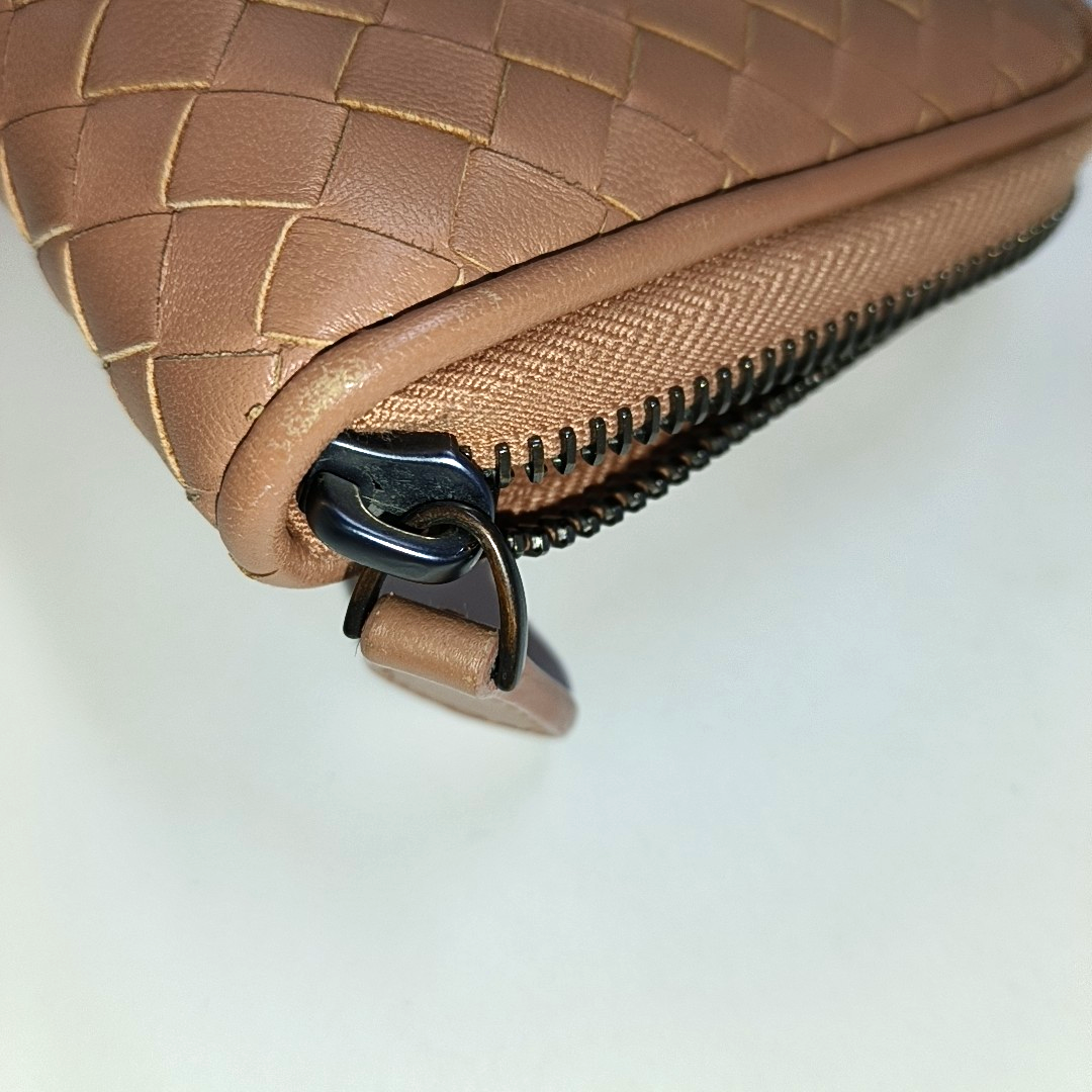 BOTTEGA VENETA Pink Cowhide Woven Wallet Black hardware-(SKU)-13502848