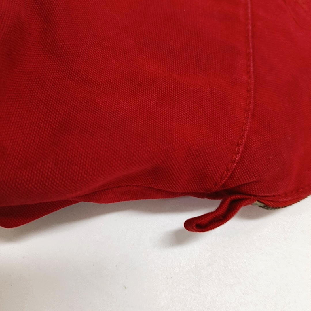 HERMÈS Bolide Medium size Flag Red Canvas Embroidered Handbag Golden hardware-(SKU)-959737695